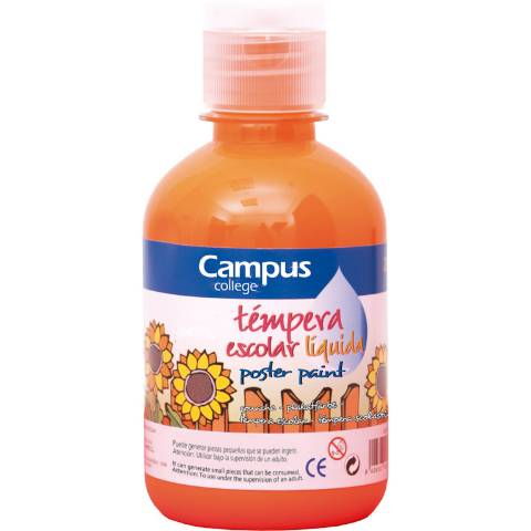 Foto de Témpera líquida escolar Campus 250 ml. Naranja (630571)