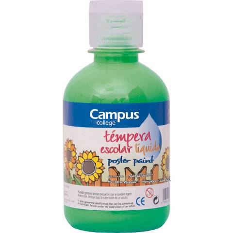 Foto de Témpera líquida escolar Campus 250 ml. Verde (630574)