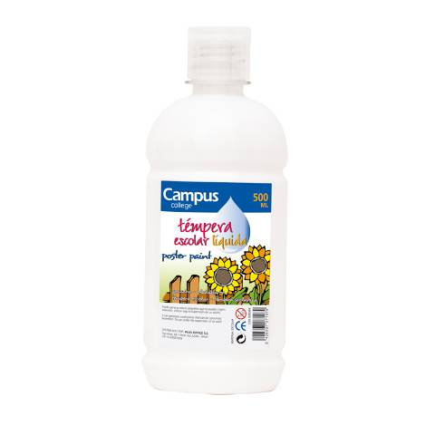 Foto de Témpera líquida escolar Campus 500 ml. Blanco (630384)