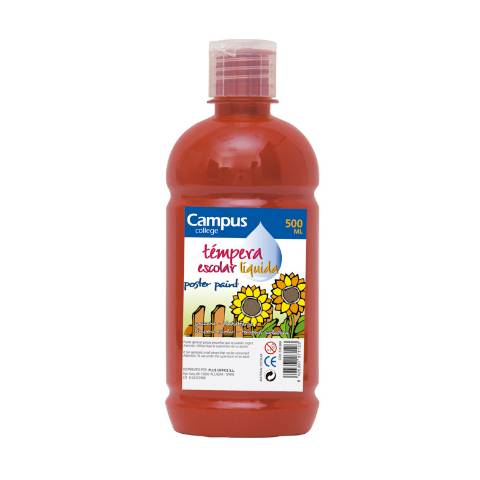 Foto de Témpera líquida escolar Campus 500 ml. Marrón (630389)