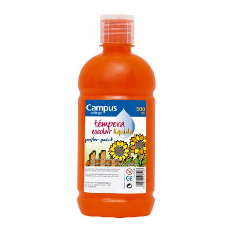Foto de Témpera líquida escolar Campus 500 ml. Naranja (630386)