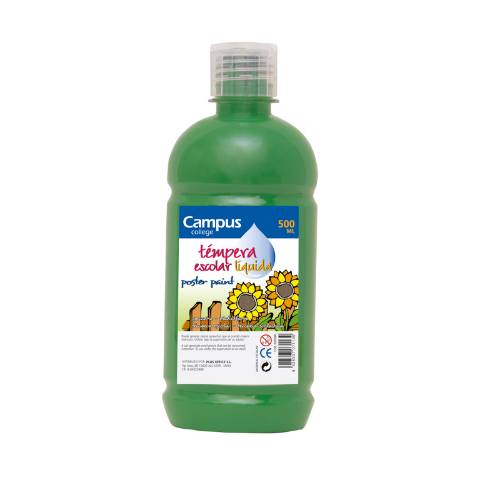 Foto de Témpera líquida escolar Campus 500 ml. Verde (630390)