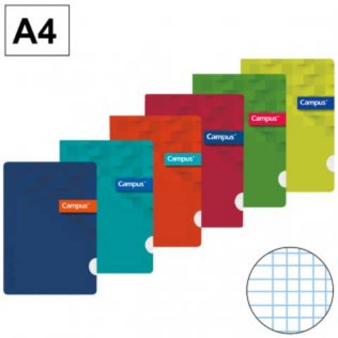 Foto de Cuaderno Libreta Grapada Din A4 Tapa Polipropileno 48 Hojas de 90gr. Campus Milimetrado 3mm.M/46 (002554)