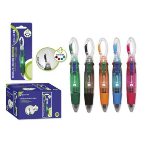 Foto de Bolígrafo 4 Colores, Bismark con Mosqueton Blister 1 Unidad (128607)