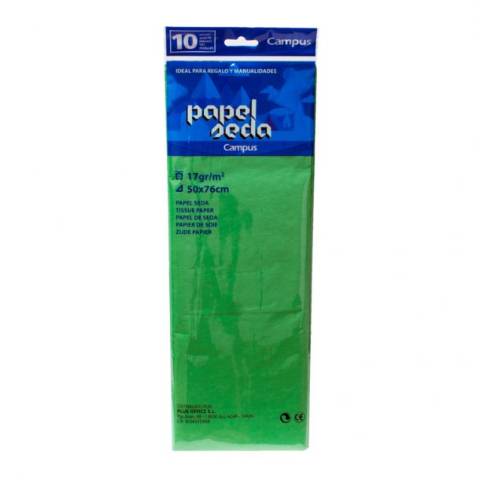 Foto de Papel de Seda de 50 x 76cm . Bolsa de 10 hojas en color verde claro (600160)