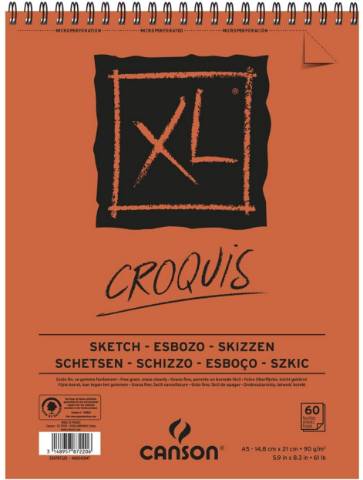 Foto de Cuaderno, Bloc de Dibujo Croquis XL 1557, Formato Din A5 con Espiral. Canson (126525)
