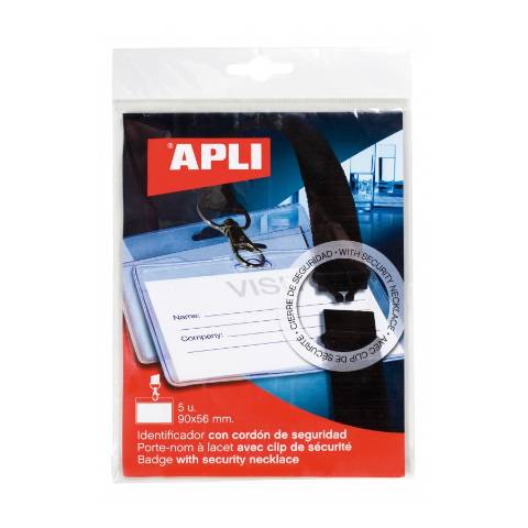 Foto de Portanombres identificador con cordón de seguridad 90x54. Bolsa de 5 unidades (128452)