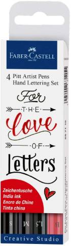 Foto de Rotulador Faber Pitt con punta pincel. Blíster de 4 unidades (124647)