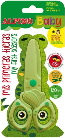 Foto de Tijera de plástico Alpino Baby 120mm + 18 meses. Blister 1 unidad (127944)