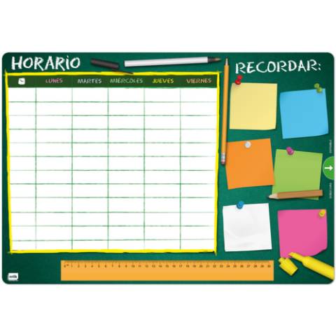 Foto de Vade de Sobremesa pvc 35 x 49 cm. Horario Escolar (123424)