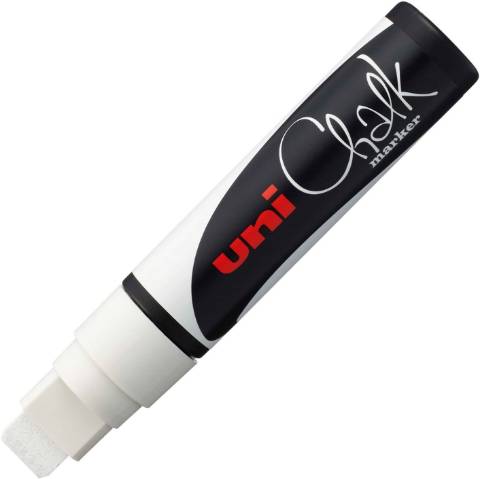 Foto de Rotulador marcador de Tiza Líquida Uni Chalk Grueso. Trazo 8.0mm. Blanco (119244)