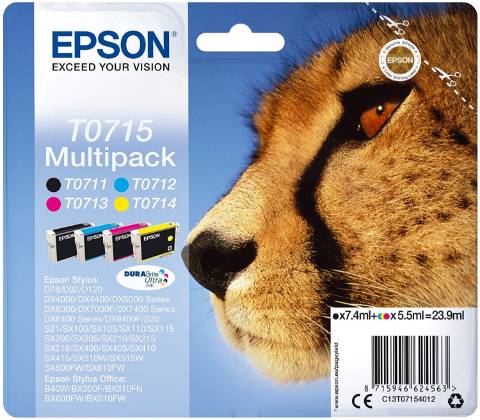 Foto de Inkjet original de Epson T015.40 Colores. Cartuchos de tinta Pack 4 Colores (126812)