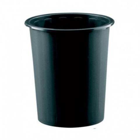 Foto de Papelera de plástico con capacidad de 13L. Económica cerrada en color negra (126967)