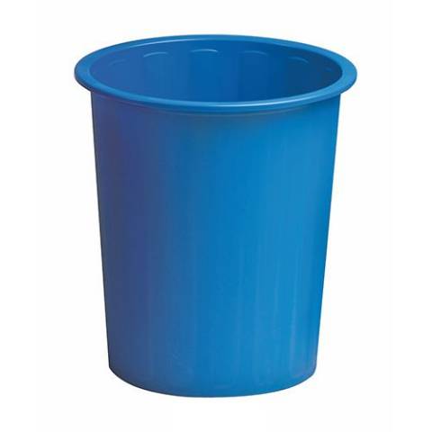 Foto de Papelera de plástico con capacidad de 13L. Económica cerrada en color azul (126966)
