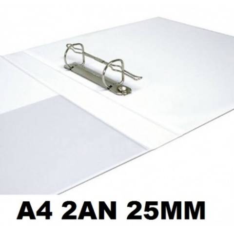 Foto de Carpeta de Plástico en pvc, Canguro 2 Anillas. 25mm Formato Din A4, Blanca (503522)