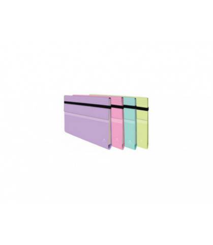 Foto de Clasificador de fuelle acordeón de cartón forrado colores Pastel.12 Bolsas Folio Solapa y Goma (127663)