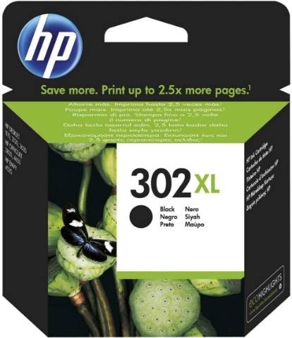 Foto de Inkjet original de HP F6U68AE Nº 302XL Negro. Cartucho de tinta Negro (128621)