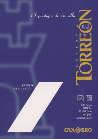 Foto de Papel Verjurado Torreón en formato Din A4 de 90gr. Paquete de 100 unidades en Color blanco (126962)