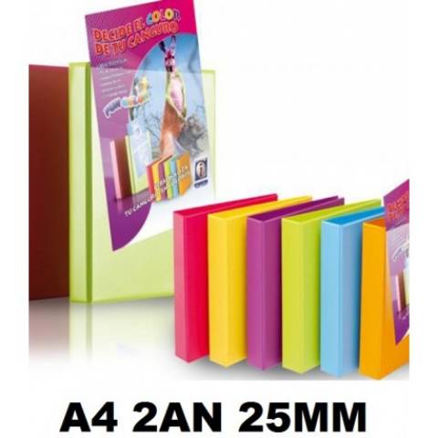 Foto de Carpeta de Plástico en pvc, Canguro 2 Anillas. 25mm Formato Din A4, Fun Colores Surtidos (126555)