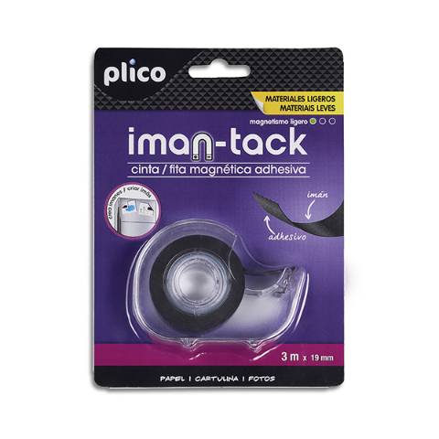 Foto de Cinta Magnetica Adhesiva 19mm x 3mt con portarrollos Plico Iman-Tack (128623)