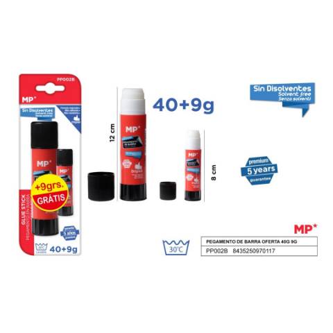 Foto de Barra de pegamento MP Blister 2 unidades 1 de 40gr + 1 de  9gr gratis (128660)