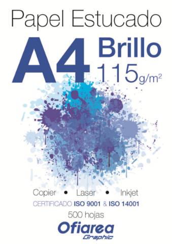 Foto de Papel Estucado Brillo Y Liso Por Ambas Caras. Paquete de 500 Hojas en Gramaje de 115 gramos. (125140)