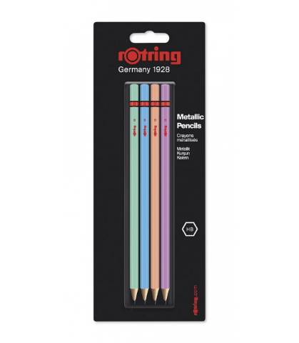 Foto de Lápices de grafito HB de Rotring Metallic Blister de 4 unidades (128749)