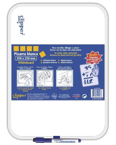 Foto de Pizarra Blanca dura Clipper de 25 x 35 cm. Grande (128416)