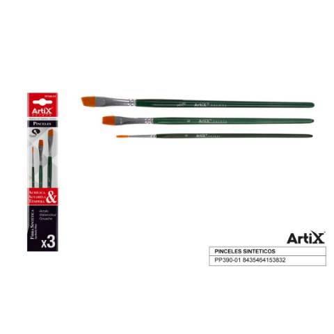 Foto de Pinceles Sinteticos Artix nº 0,6,3/8. Blíster de 3 unidades. PP390-01 (128707)