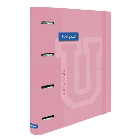 Foto de Carpeta de Cartón Soft, 4 Anillas de 40mm, Formato Din A4 con recambio. Campus Rosa (181330)