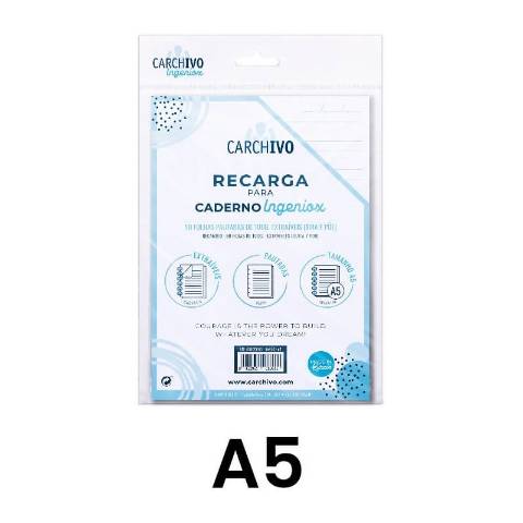 Foto de Recambio Cuaderno Ingeniox, crea tu propio cuaderno A5, 50 Hojas. Rayas (129000)