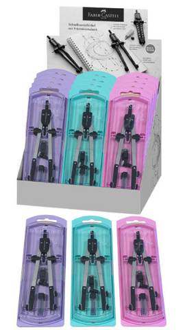 Foto de Compás con ajuste rápido de Faber Castell 32722-8 colores Pastel. Surtido (129308)