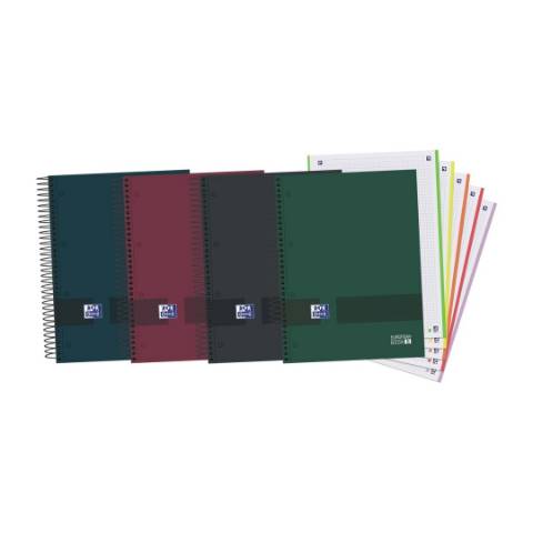 Foto de Bloc Cuaderno de espiral Microperforado Tapa Cartón Extraduro mate, Formato Din A4 con 120 hojas 90 gr. Oxford Cuadros (129310)