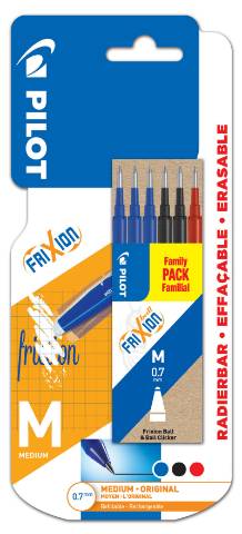 Foto de Recambio Bolígrafos Pilot Frixon. Blister de 6 unidades,3 en Azul, 2 Negros Y 1 Rojo. (129333)