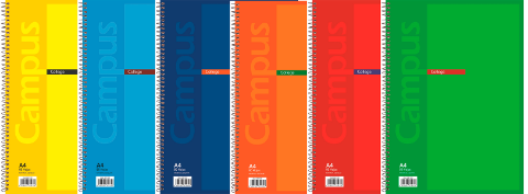 Foto de Bloc Cuaderno de espiral  tapa Cartón  y 60 gr, Formato Din A4 con 80 hojas Natural. Cuadricula de 4 x 4 mm (001149)